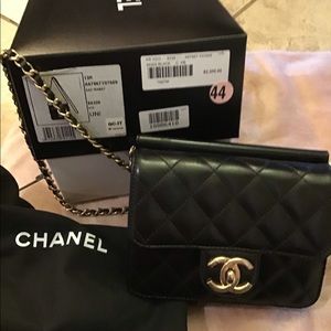 Authentic Chanel Flap Bag Quilted Lambskin MINI